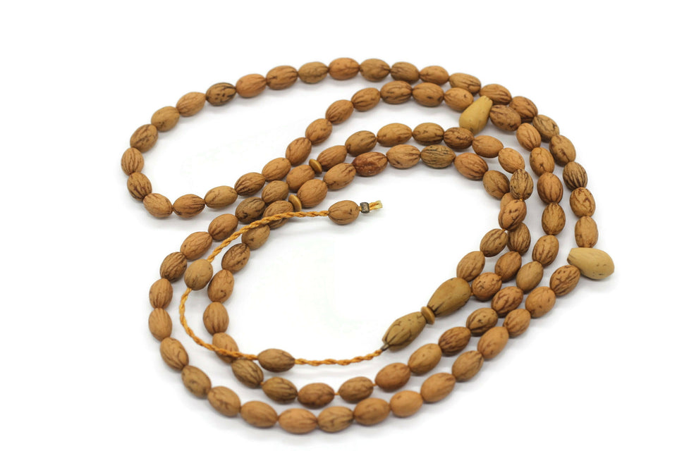 Genuine Olive Seeds Tasbih, 99 Beads Olive Seeds Prayer Beads Misbahas for Daily Dhikr, Olive Wood Beads, Olive Seed Tasbih