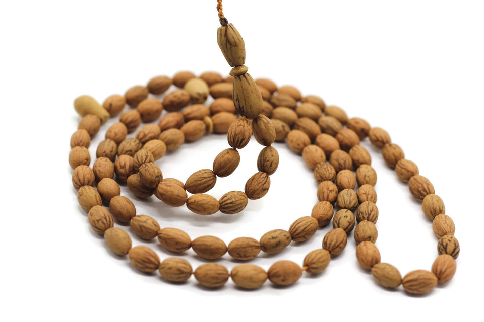 Genuine Olive Seeds Tasbih, 99 Beads Olive Seeds Prayer Beads Misbahas for Daily Dhikr, Olive Wood Beads, Olive Seed Tasbih