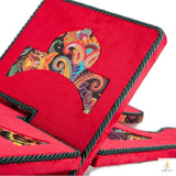 Red Velvet Cover Holy Quran Reading Desk | Quran Holder Book Stand Rihal Rehal | Wooden Quran Stand Lectern | Islamic Gift
