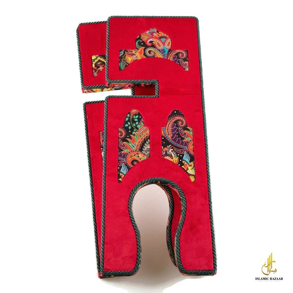 Red Velvet Cover Holy Quran Reading Desk | Quran Holder Book Stand Rihal Rehal | Wooden Quran Stand Lectern | Islamic Gift
