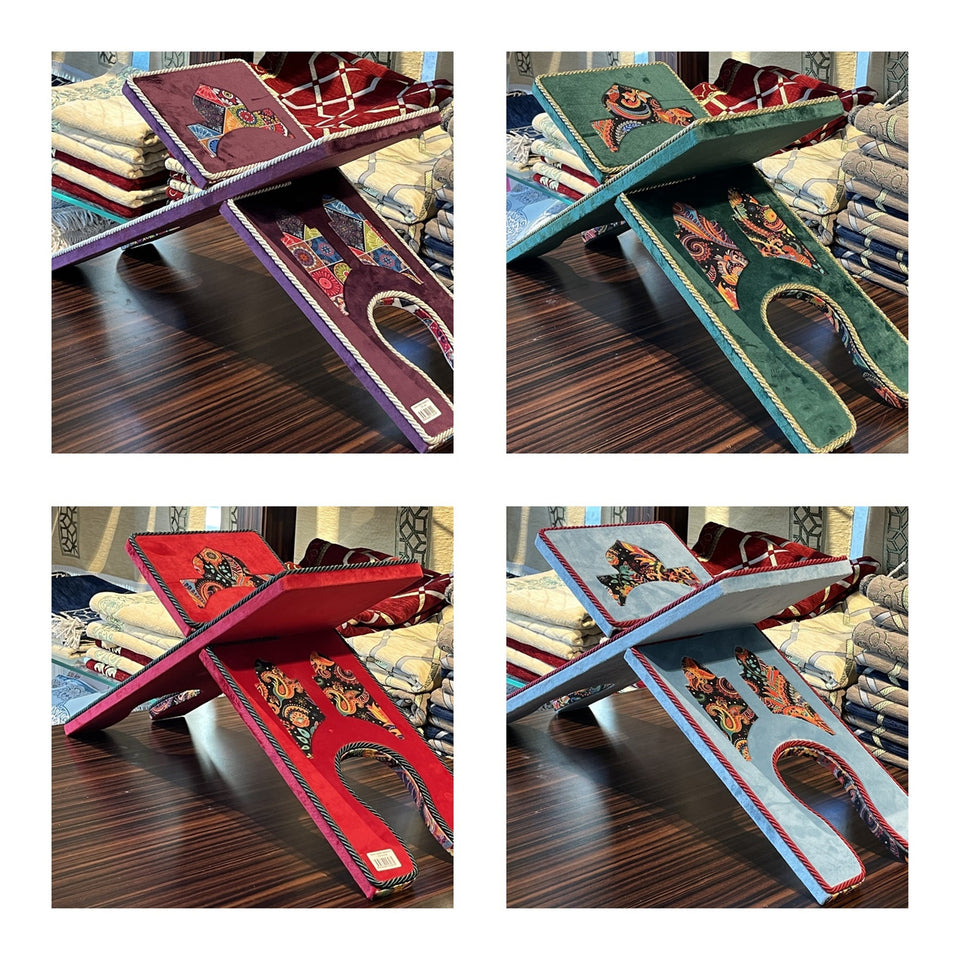 Choose Your Velvet Cover Holy Quran Reading Desk | Quran Holder Book Stand Rihal Rehal | Wooden Quran Stand Lectern