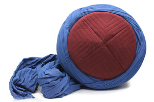 Saladin Blue & Bordeaux Imamah, Unique Islamic Art, Imam Pagri Islamic Men's Head Wear, Sunnah Hat, Muslim Gift