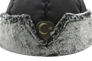 Turkish Dirilis Ertugrul Ottoman Kayi Bork Hat, Ertugrul Dirilis Fur Leather Winter Cap, Dirilis Cosplay Hat