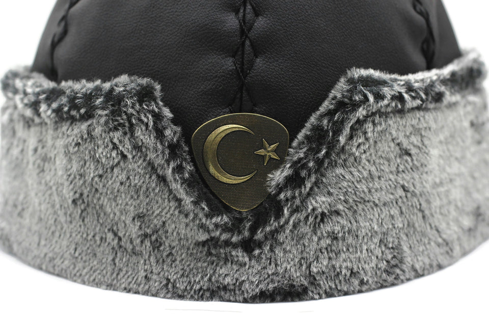 Turkish Dirilis Ertugrul Ottoman Kayi Bork Hat, Ertugrul Dirilis Fur Leather Winter Cap, Dirilis Cosplay Hat