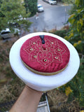 Classic Islamic Hat with Embroidery, Egyptian Turkish Red Fez Tarboush Hat, Imamah Kufi Cap Islamic Clothing Tarboosh