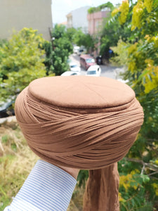Saladin Brown Imamah, Unique Islamic Art, Salah ad Din Imam Pagri Imama, Muslim Hat, Sunnah Cap, Prayer Hat, Islamic Gift