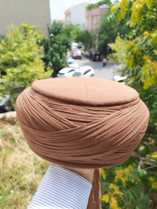 Saladin Brown Imamah, Unique Islamic Art, Salah ad Din Imam Pagri Imama, Muslim Hat, Sunnah Cap, Prayer Hat, Islamic Gift