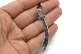 Matte Black Enameled Zulfiqar Sword Necklace, Arabic Written Zulfiqar Imam Ali Zulfiqar Sword, Dhulfaqar Pendant, Shia Gifts