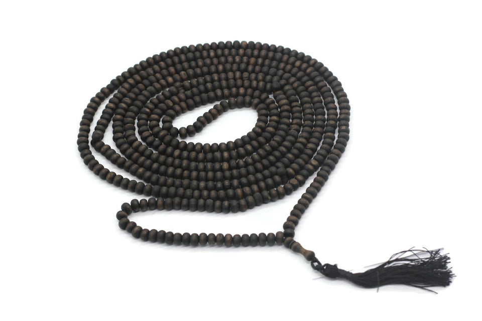 Matte Black Genuine Olive Wood Beads with a tassel, 500 Beads Misbaha Tasbih Zikr Tasbeeh Tesbih 7.5 mm Dhikr Prayer Beads