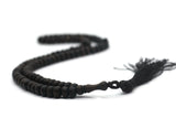 Matte Black Genuine Olive Wood Beads with a tassel, 99 Beads Misbaha Tasbih Zikr Tasbeeh Tesbih 7.5 mm Dhikr Prayer Beads