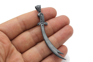 Matte Black Plated Zulfiqar Sword Necklace, Arabic Written Zulfiqar Imam Ali Zulfiqar Sword, Dhulfaqar Pendant, Shia Gifts
