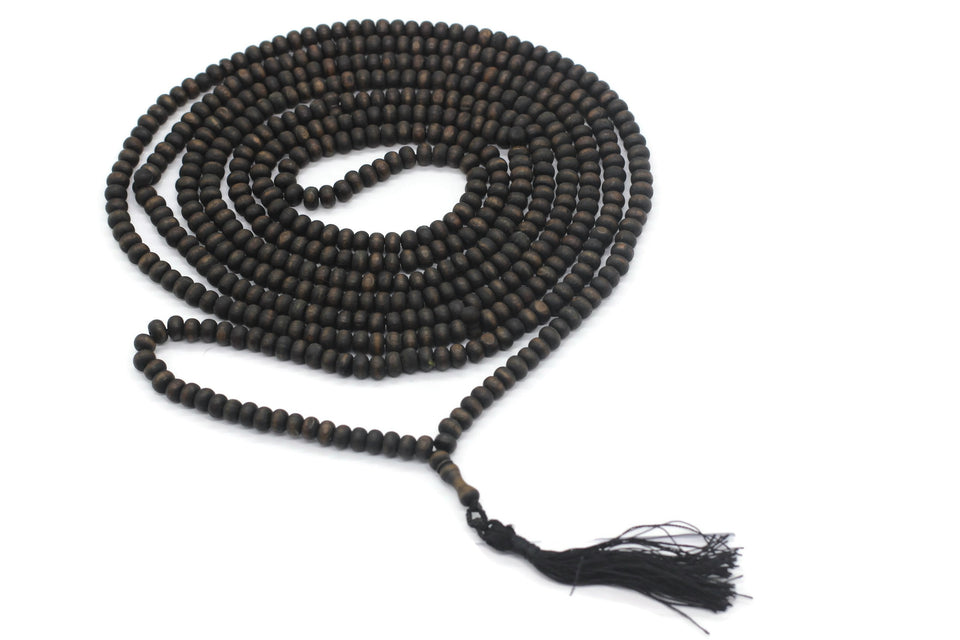 Matte Black Genuine Olive Wood Beads with a tassel, 500 Beads Misbaha Tasbih Zikr Tasbeeh Tesbih 7.5 mm Dhikr Prayer Beads