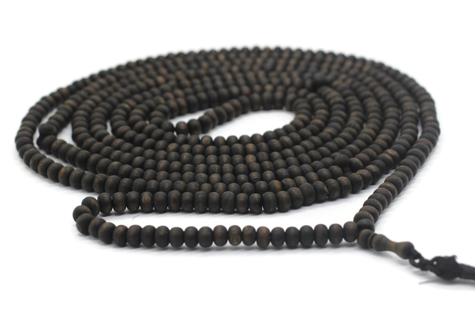 Matte Black Genuine Olive Wood Beads with a tassel, 500 Beads Misbaha Tasbih Zikr Tasbeeh Tesbih 7.5 mm Dhikr Prayer Beads