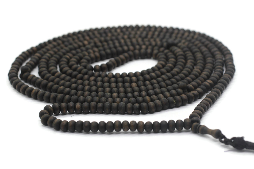 Matte Black Genuine Olive Wood Beads with a tassel, 500 Beads Misbaha Tasbih Zikr Tasbeeh Tesbih 7.5 mm Dhikr Prayer Beads