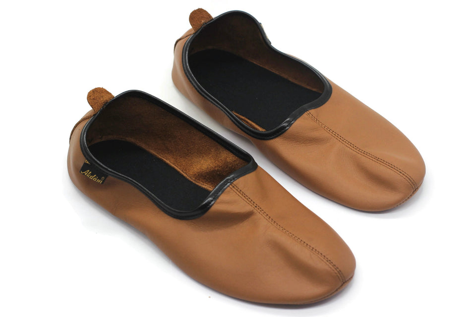 Genuine Leather Tan Feet Warmer Women Size, Winter Socks, Foot Warmers Socks, Shoes Slippers, Leather Socks, Home Slippers