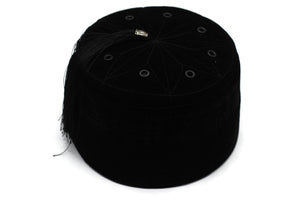 Genuine Egyptian Turkish Black Fez Tarboush Hat Black Tassel, with 7 holes Doctor Who Fez Hat Costume Accessories