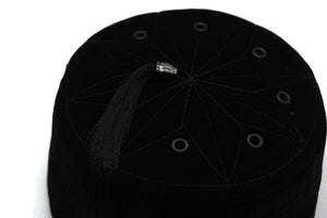 Genuine Egyptian Turkish Black Fez Tarboush Hat Black Tassel, with 7 holes Doctor Who Fez Hat Costume Accessories