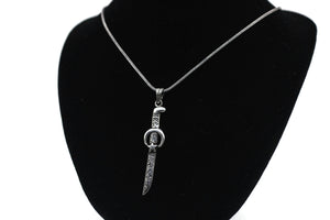 925 Silver Crescent Sword Necklace, Crescent Star Necklace Pendant, Islamic Necklace, Seljuk Sword necklace