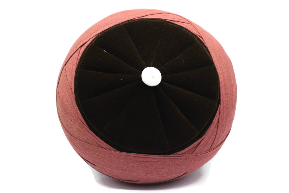 Dried Rose Barbarossa Handmade Imamah - %100 Cotton Thin Stripe Turban Wrapped - Ottoman Sarik Fez - Muslim Mens Clothing