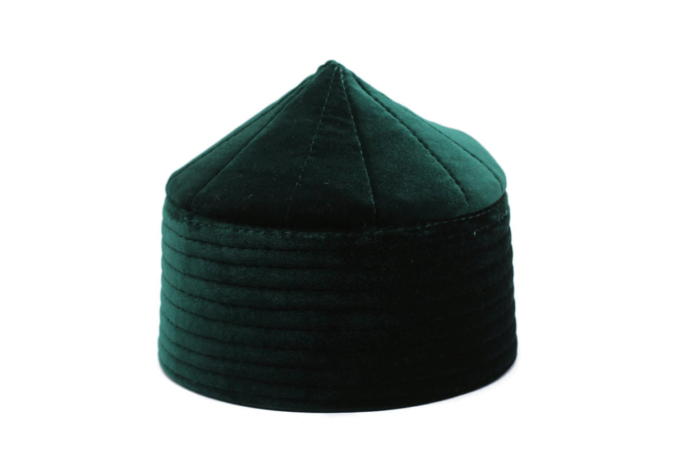 Green Velvet Naqshibandi Kufi Muslim Takke Peci Kofia Hat Topi, Dervish Clothing, Haqqani Sufi Hat, Islamic Wear, Islamic Gift, Hat For Men,