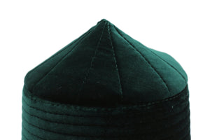 Green Velvet Naqshibandi Kufi Muslim Takke Peci Kofia Hat Topi, Dervish Clothing, Haqqani Sufi Hat, Islamic Wear, Islamic Gift, Hat For Men,