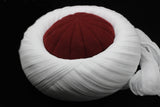 Mujahideen White and Bordeaux imamah, Grand Vizier Islamic Hat, Authentic Muslim Cap Sunnah Turban, Prayer Hat for Men