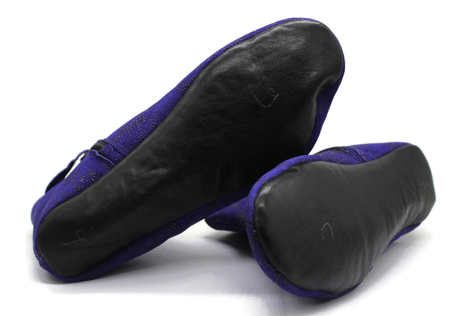 Genuine Leather Purple Feet Warmer with Women's Size, Winter socks, Shoes, Moccasin, Grounding Shoes, Khuffain, Wudu Socks, Home Shoes