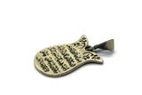 Tulip Necklace Dua of Nazar Al Kalam 51-52 Verses Silver Quran Verse Pendant, Muslim Gift, Islamic Gift, Calligraphy Necklace ISN