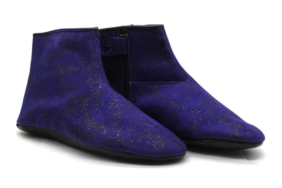 Genuine Leather Purple Feet Warmer with Women's Size, Winter socks, Shoes, Moccasin, Grounding Shoes, Khuffain, Wudu Socks, Home Shoes