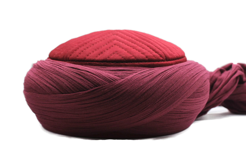 Saladin Bordeaux Imamah, Unique Islamic Art, Imam Pagri Islamic Men's Head Wear, Sunnah Hat