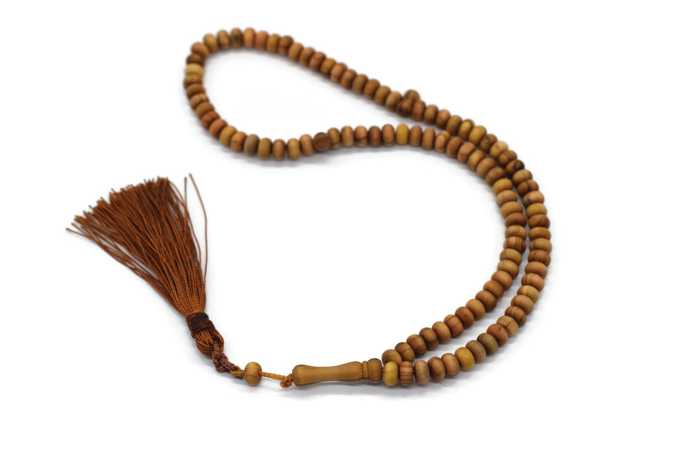10 Pcs pack of Olive Wood Tasbih, 99 Beads Prayer Beads Misbaha Tesbih Tasbeeh, 4x7 mm Dhikr Beads Rosary Subha Sibha, Umrah Hajj Gifts TSBK