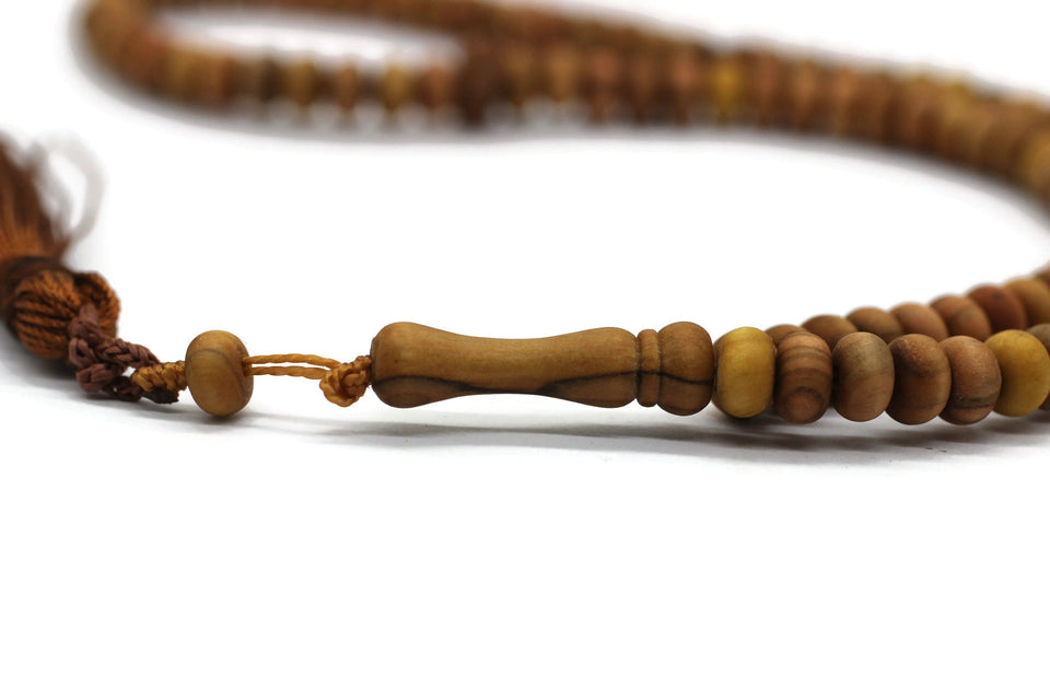 10 Pcs pack of Olive Wood Tasbih, 99 Beads Prayer Beads Misbaha Tesbih Tasbeeh, 4x7 mm Dhikr Beads Rosary Subha Sibha, Umrah Hajj Gifts TSBK