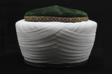 Syrian Style Green and White Imamah, Unique Islamic Art, Imam Pagri Islamic Men's Head Wear, Sunnah Hat