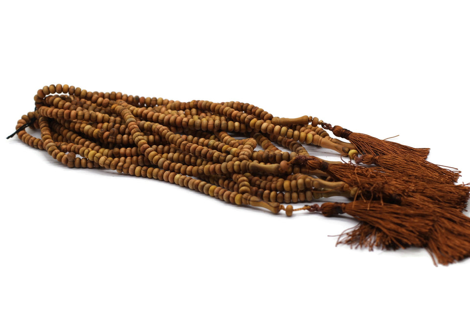 10 Pcs pack of Olive Wood Tasbih, 99 Beads Prayer Beads Misbaha Tesbih Tasbeeh, 4x7 mm Dhikr Beads Rosary Subha Sibha, Umrah Hajj Gifts TSBK