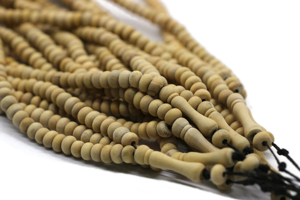 10 Pcs pack of Raw Olive Wood Tasbih, 99 Beads Prayer Beads Misbaha Tesbih Tasbeeh, Dhikr Beads Rosary Subha Sibha, Umrah Hajj Gifts TSBK