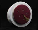 Claret Red & White Classic Taqiyyah Islamic Prayer Hat with tassel - Ensar Red Kufi imamah mens cap, Sarik, mosque turban, imamah accessoy