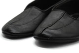 Lux Genuine Leather Black Slippers with WOMEN Size | Indoor Socks | Garden Shoes | Indoor House Slippers | Handmade Leather Socks