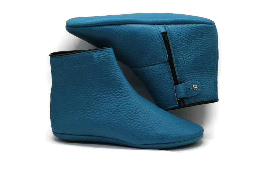 Genuine Leather Purple Feet Warmer with Women's Size, Winter socks, Shoes, Moccasin, Grounding Shoes, Khuffain, Wudu Socks, Home Shoes