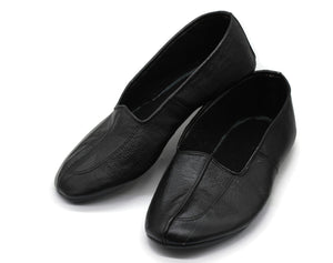 Lux Genuine Leather Black Slippers with WOMEN Size | Indoor Socks | Garden Shoes | Indoor House Slippers | Handmade Leather Socks