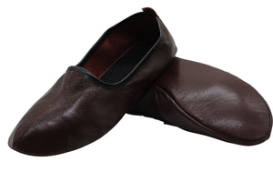 Genuine Leather Bordeaux Slippers Women Size | Unisex House Slippers | Handmade Leather Socks | Leather Home Shoes | Grounding Shoes