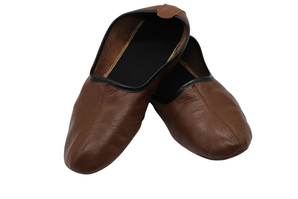 Genuine Leather Handmade Tawaf Shoes Men Size, Brown Winter socks, Shoes, Slippers Islam Mest, Tawaf Socks, Home Shoes