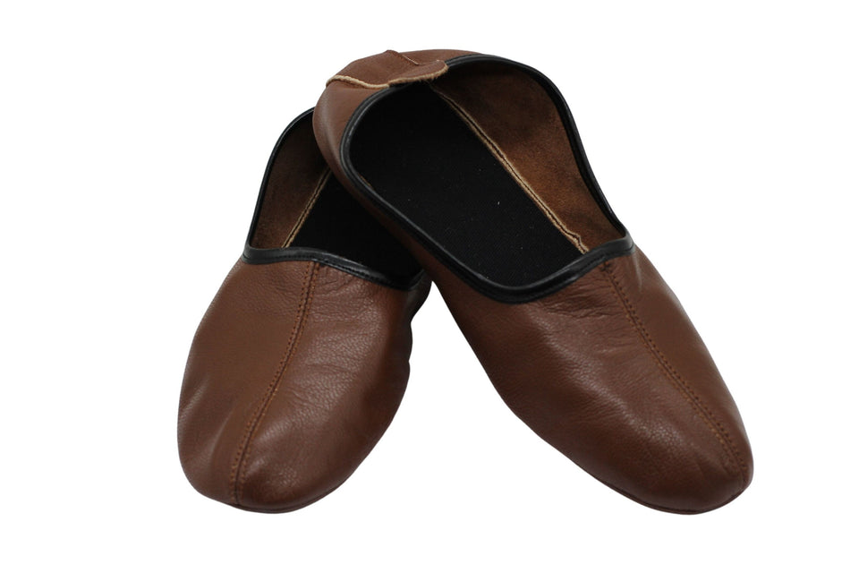 Genuine Leather Handmade Tawaf Shoes Men Size, Brown Winter socks, Shoes, Slippers Islam Mest, Tawaf Socks, Home Shoes