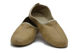 Genuine Leather Women Babouche Slippers, Cream Barefoot Moccasins, Tai Chi Shoes, Venetian Slippers, Yemeni Shoes, Flat Grounding Shoes