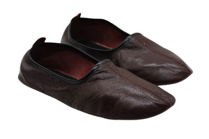 Genuine Leather Bordeaux Slippers MEN Size | Unisex House Slippers | Handmade Leather Socks | Leather Home Shoes