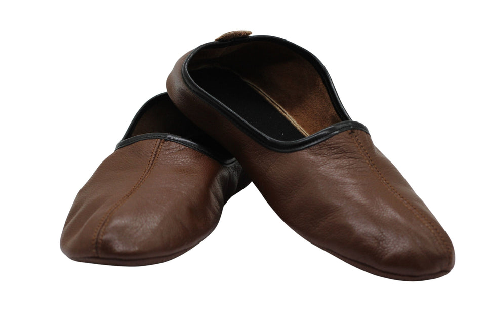 Genuine Leather Handmade Tawaf Shoes Men Size, Brown Winter socks, Shoes, Slippers Islam Mest, Tawaf Socks, Home Shoes