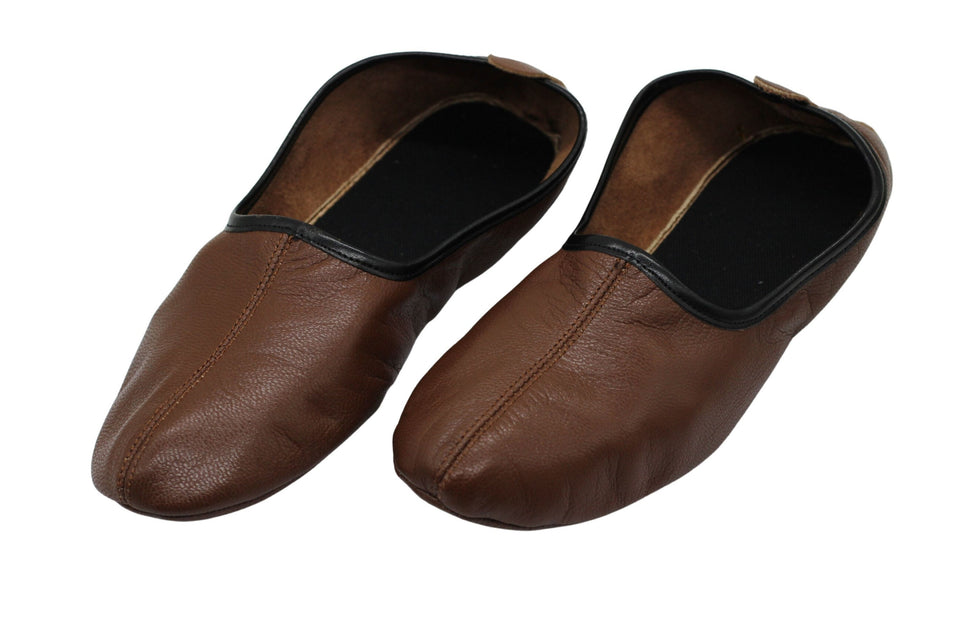 Genuine Leather Handmade Tawaf Shoes Men Size, Brown Winter socks, Shoes, Slippers Islam Mest, Tawaf Socks, Home Shoes