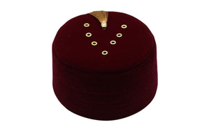 Genuine Egyptian Turkish Red Fez Tarboush Hat Gold Tassel, Doctor Who Fez Hat with 6 holes