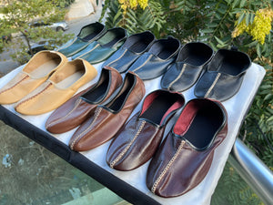 Genuine Leather Beige Babouche Tawaf Shoes in Women Size, Leather Slippers, Home Shoes, House Slippers, Barefoot Moccasins