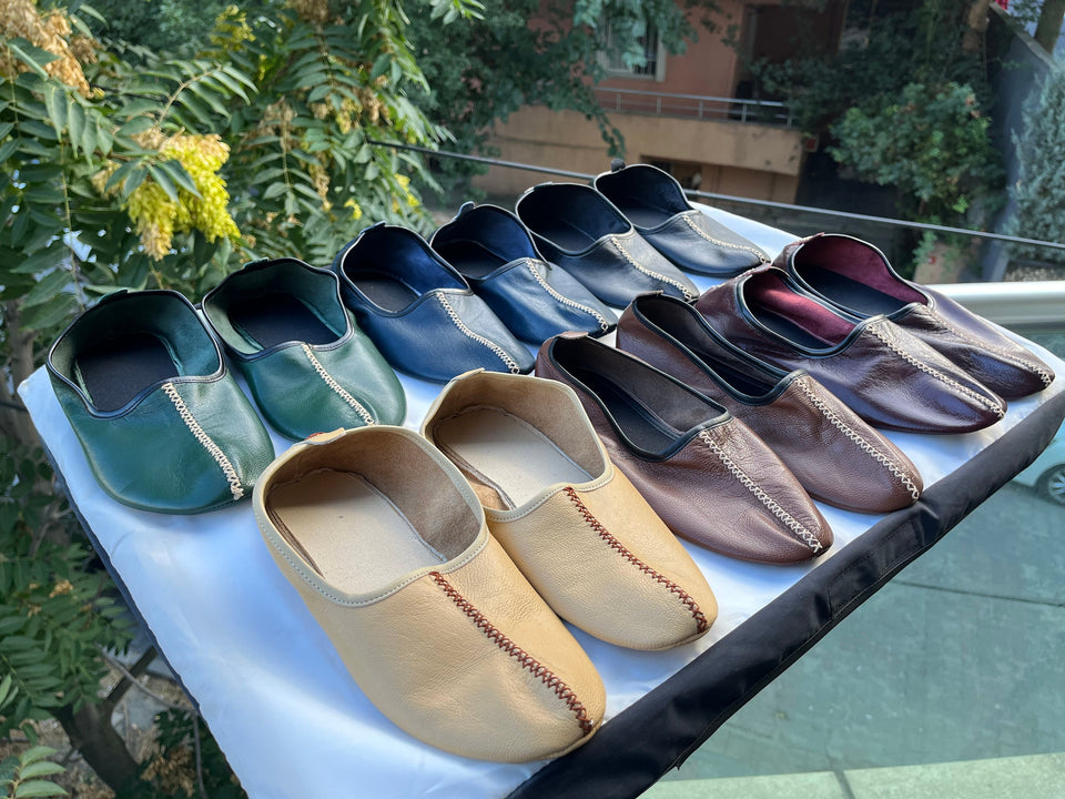 Genuine Leather Babouche Tawaf Shoes in Women Size, Pick Your Color Leather Slippers, Home Shoes, House Slippers, Barefoot Moccasins