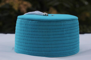 Genuine Egyptian Turkish Blue Fez Tarboush Hat White Tassel, Doctor Who Fez Hat with 3 holes, Moorish Hat